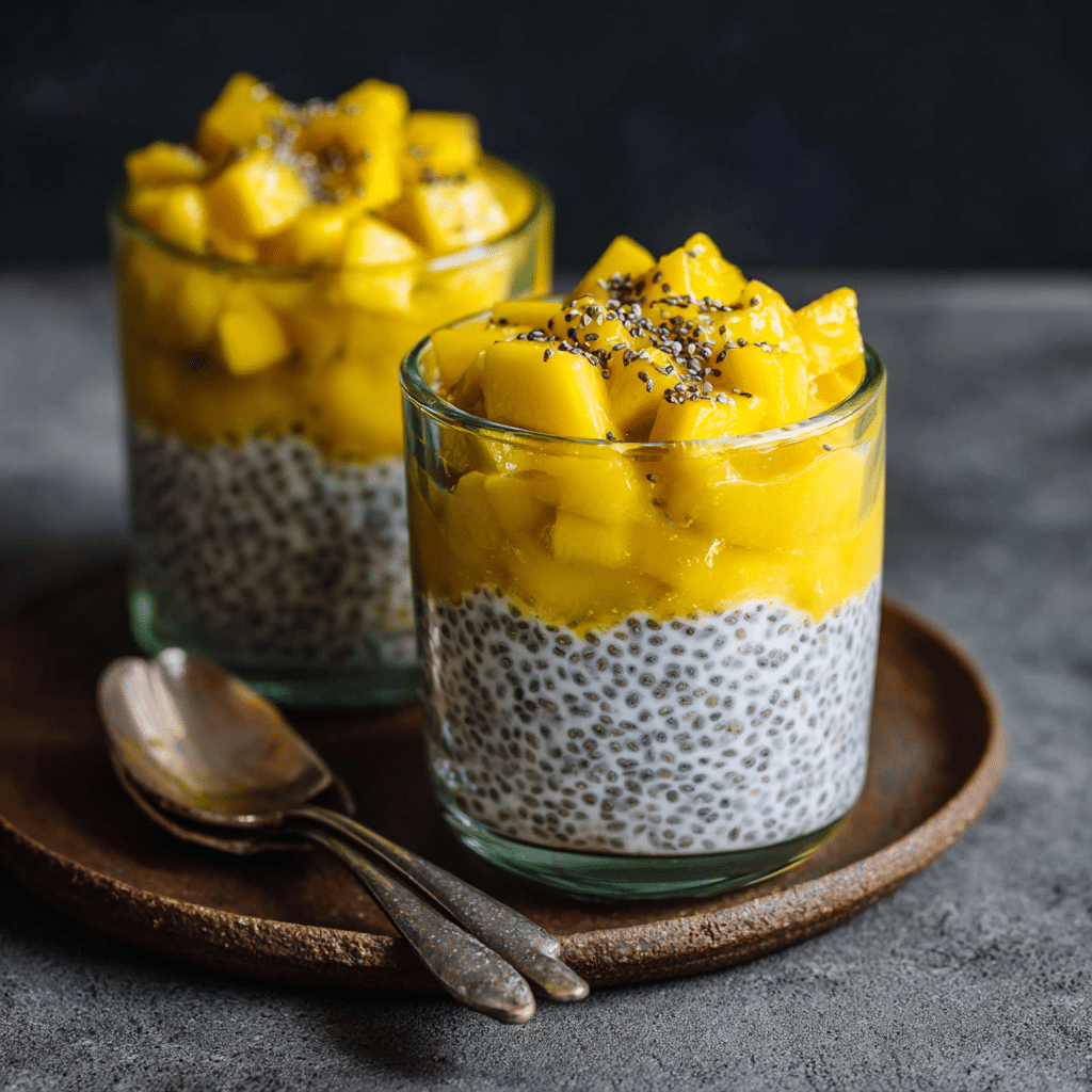 Fresh Mango Coconut Chia Pudding Recipe - Recipe Image