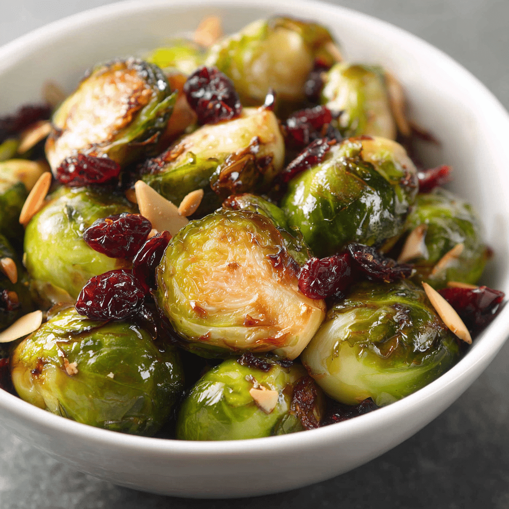 Festive Brussels Sprouts with Cranberries Recipe - Recipe Image
