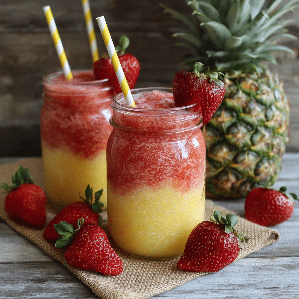 Pineapple Strawberry Swirled Slushies: A Refreshing Summer Treat