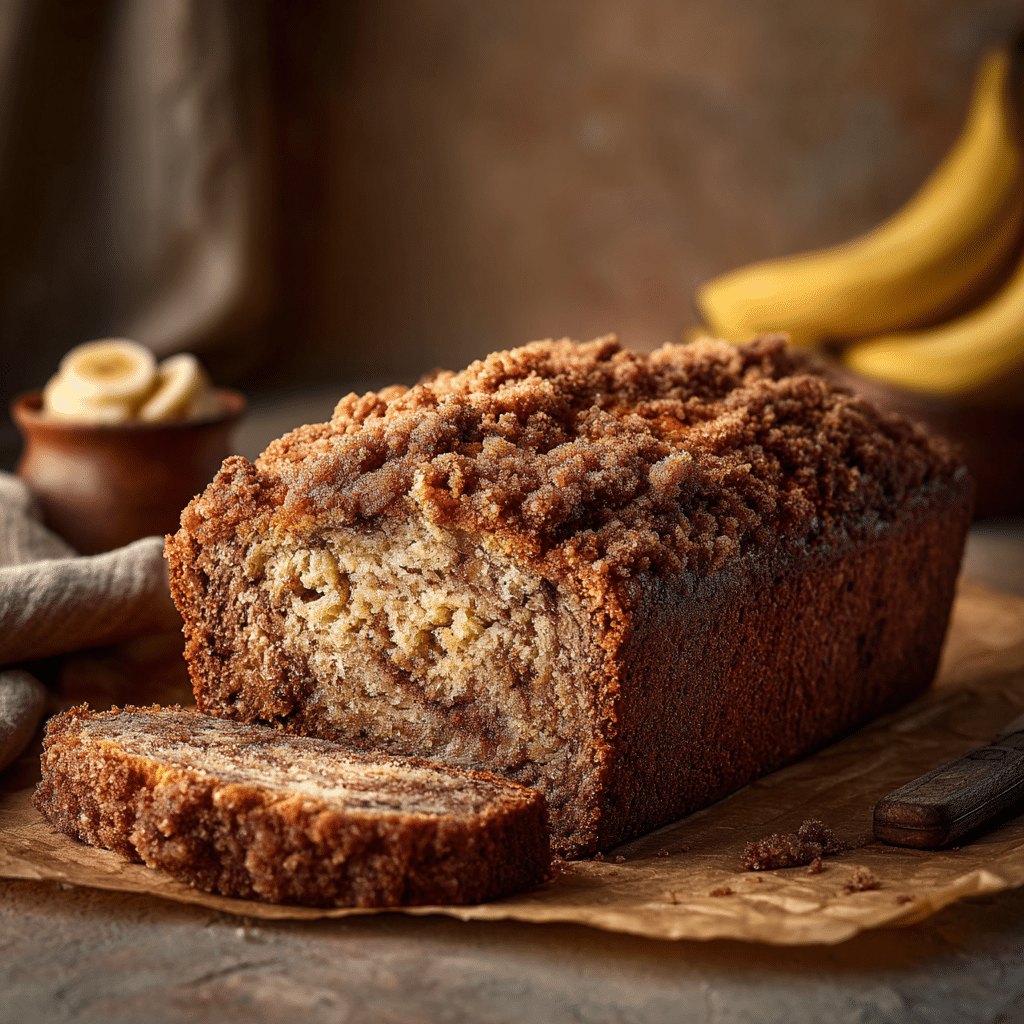 Banana Bread w/ Streusel Topping Recipe - Recipe Image
