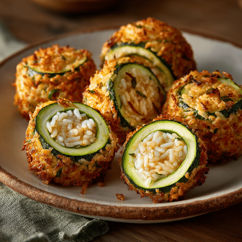 Crispy Rice-Stuffed Zucchini Coins Recipe - Recipe Image