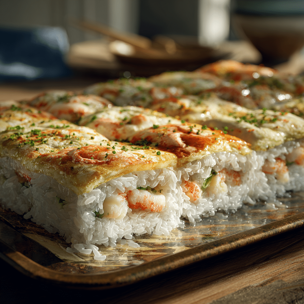 Creamy Sushi Bake Sheet Rolls (Unrolled Bake) Recipe - Recipe Image