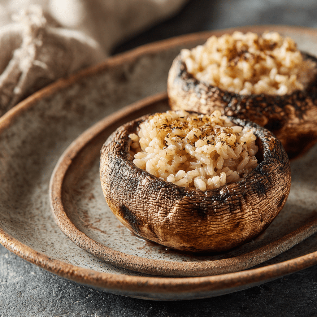 Creamy Rice-Stuffed Portobello Caps Recipe - Recipe Image