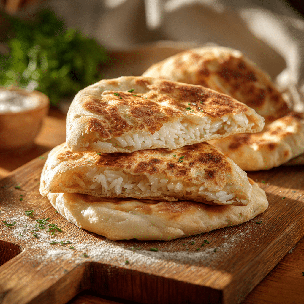 Creamy Rice-Stuffed Mini Flatbreads Recipe - Recipe Image