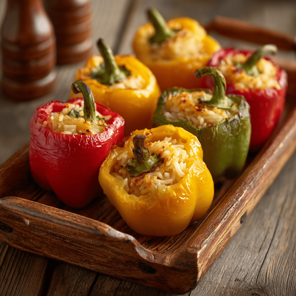 Creamy Rice-Stuffed Mini Bell Pepper Boats Recipe - Recipe Image