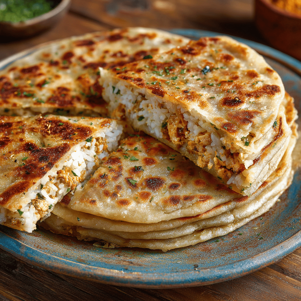 Creamy Rice-Stuffed Savory Paratha Bake Recipe - Recipe Image