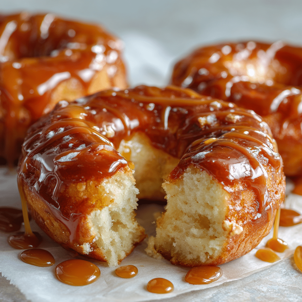 Caramel Drizzle Baked Donuts Recipe - Recipe Image