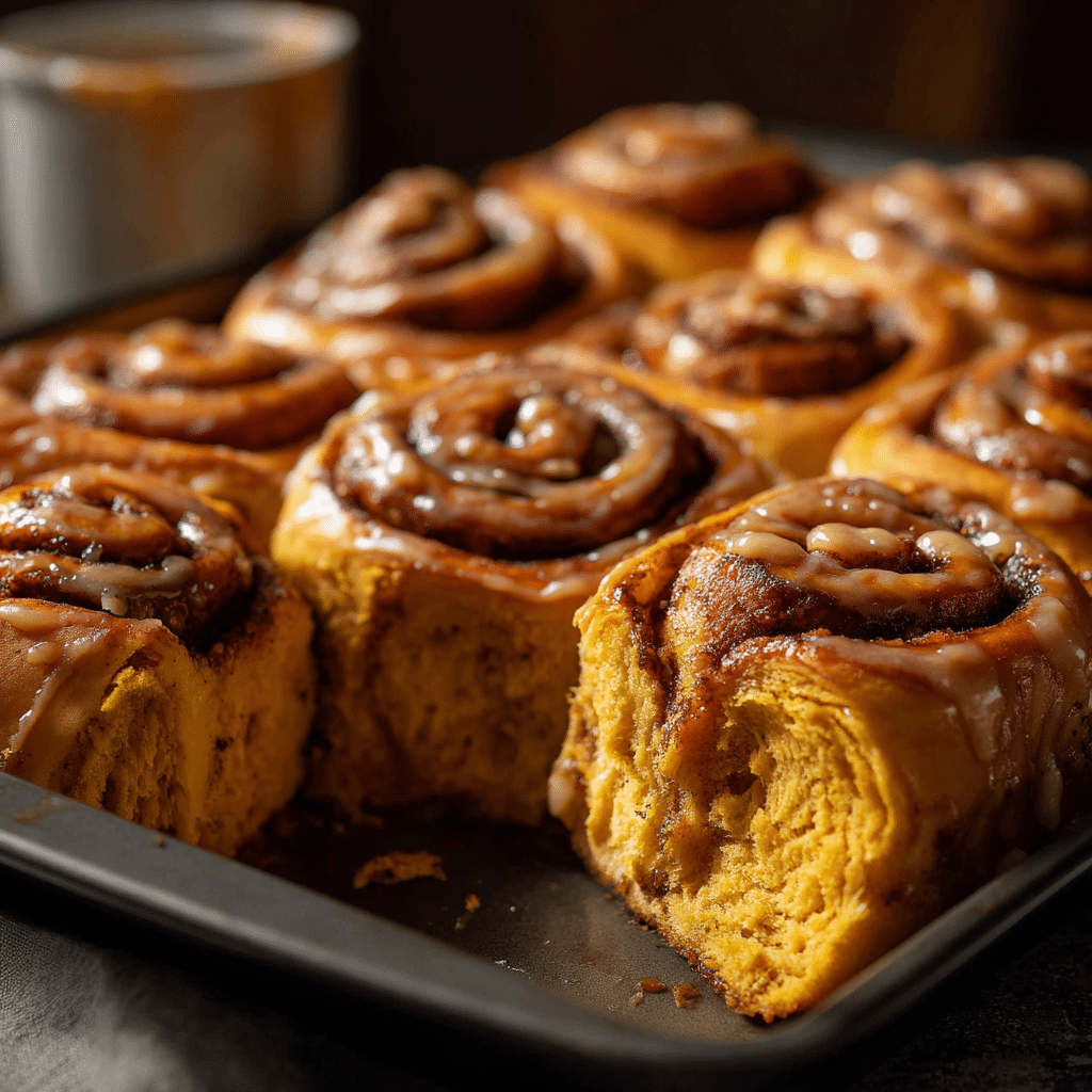 Pumpkin Cinnamon Rolls Browned Butter Recipe - Recipe Image