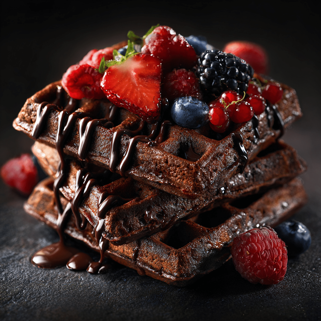 Decadent Double Chocolate Brownie Waffles Recipe - Recipe Image