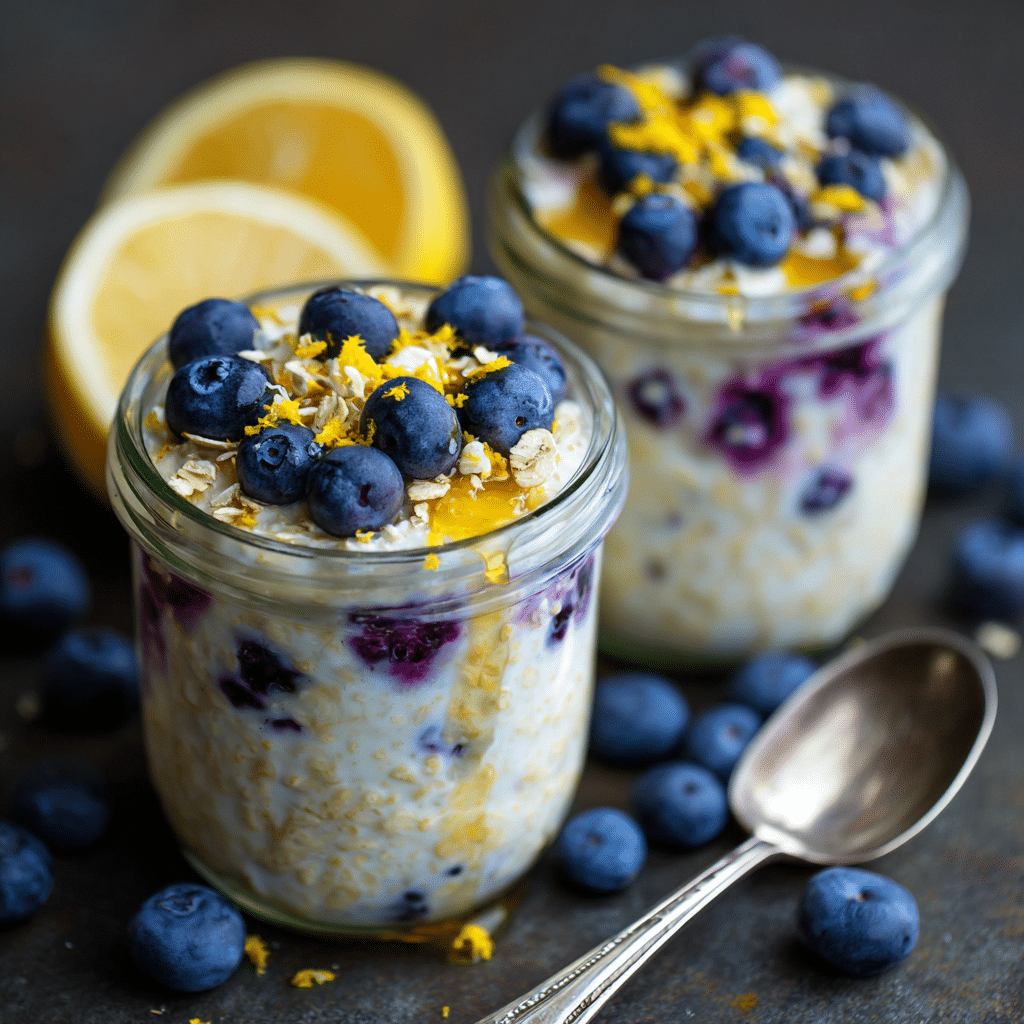 Lemon Blueberry Overnight Oats Recipe - Recipe Image