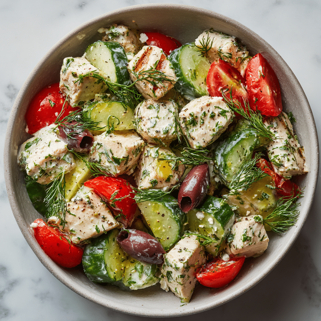 Fresh Tzatziki Chicken Salad with Feta & Dill Recipe - Recipe Image