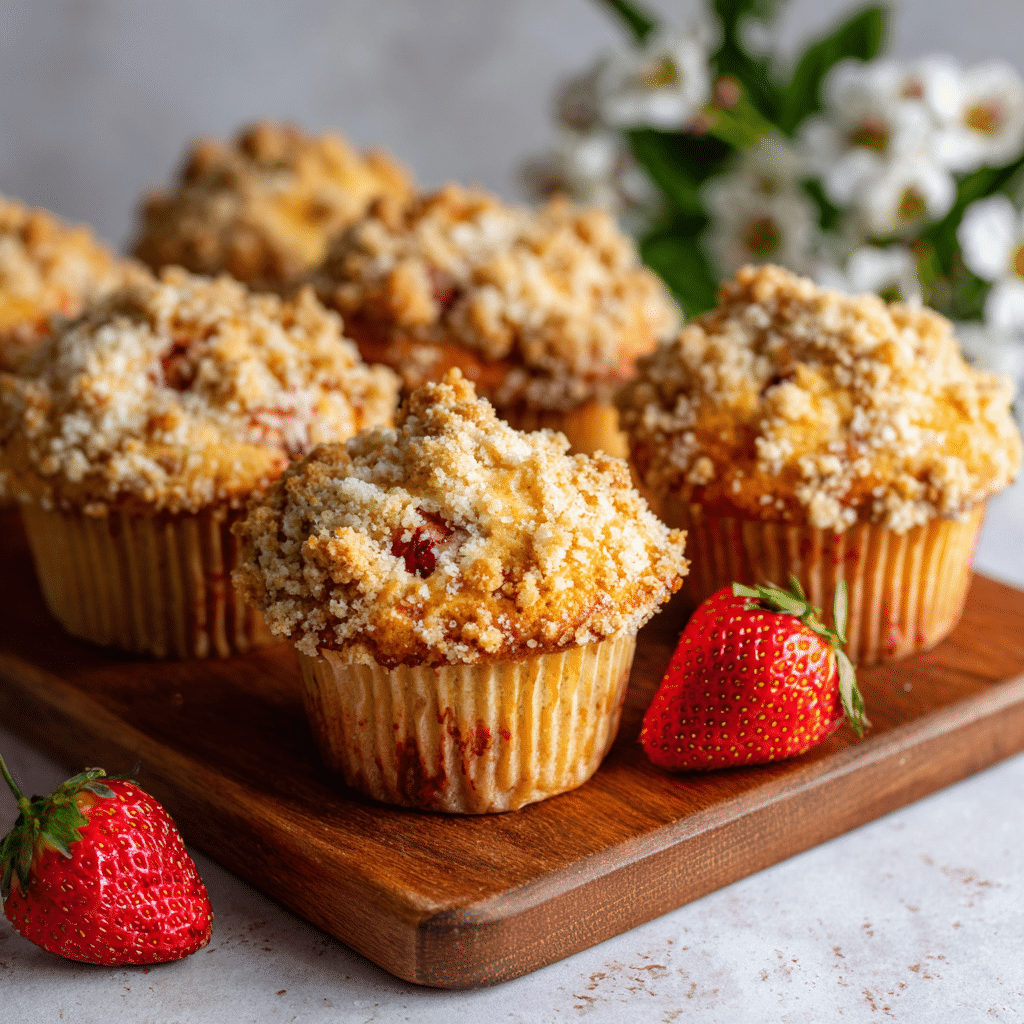 Orange Strawberry Muffins Streusel Recipe - Recipe Image
