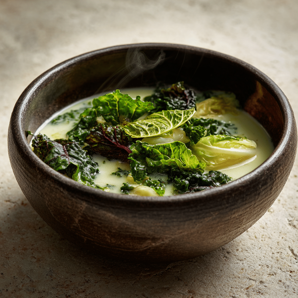 Cabbage & Winter Greens Soup with Coconut Milk Recipe - Recipe Image