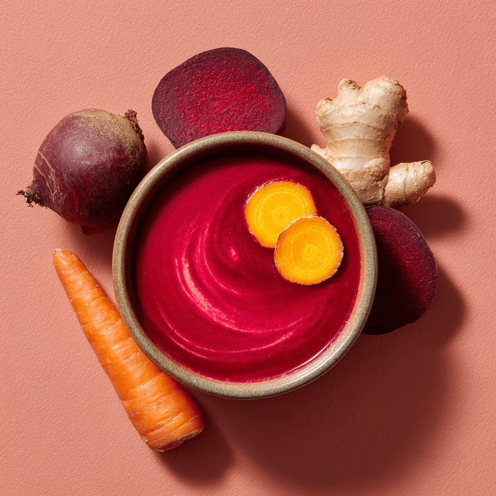 Beet & Carrot Ginger Soup Recipe - Recipe Image