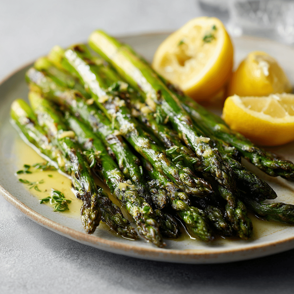 Grilled Asparagus with Lemon Garlic Butter - Recipe Image