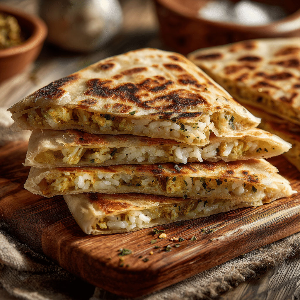 Creamy Rice-Stuffed Savory Paratha Bake Recipe - Recipe Image