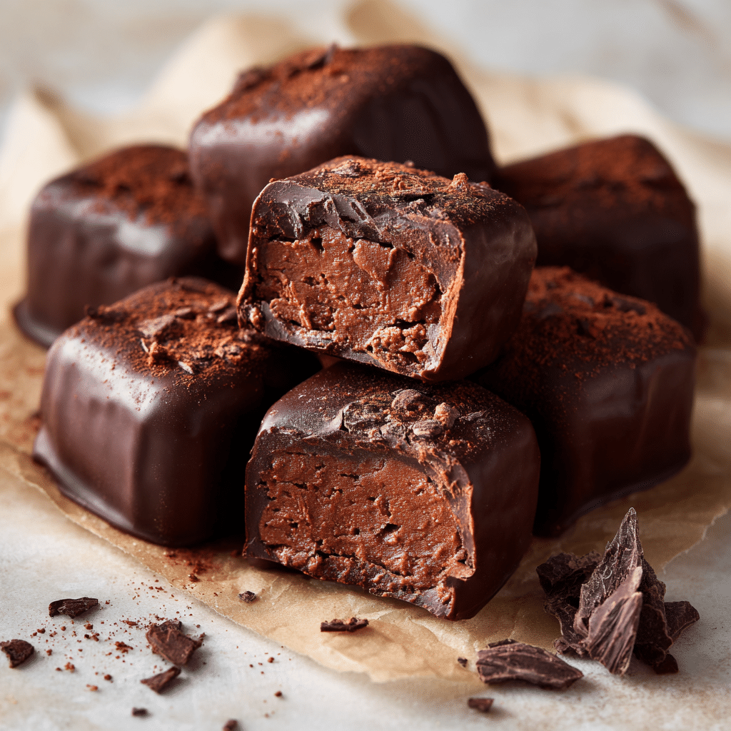 Chocolate-Dipped Nougat Bites Recipe - Recipe Image