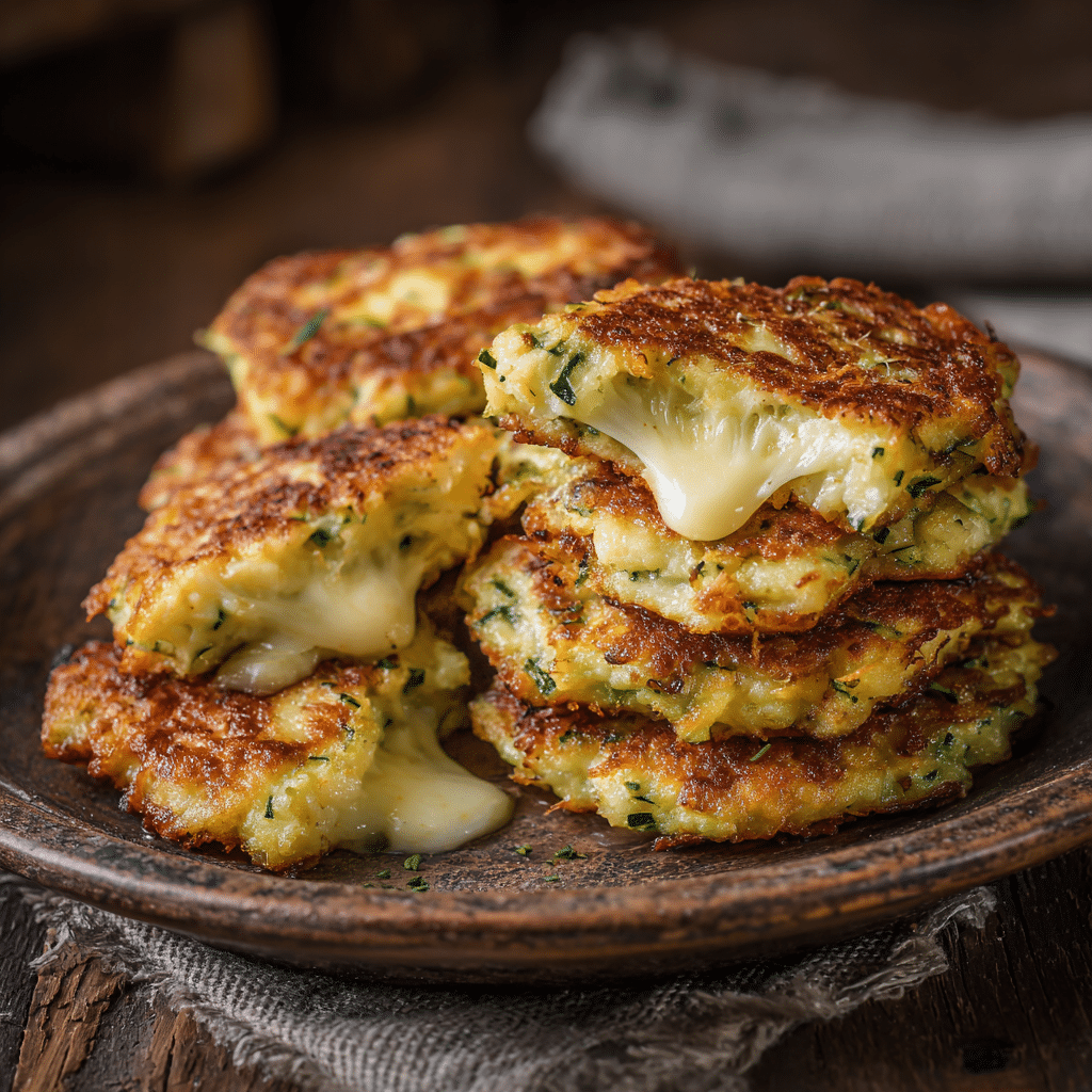 Crispy Zucchini & Cheese Fritters Recipe - Recipe Image