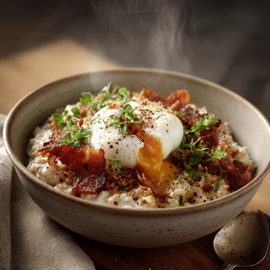 Savory Oatmeal Carbonara Bowls Recipe - Recipe Image