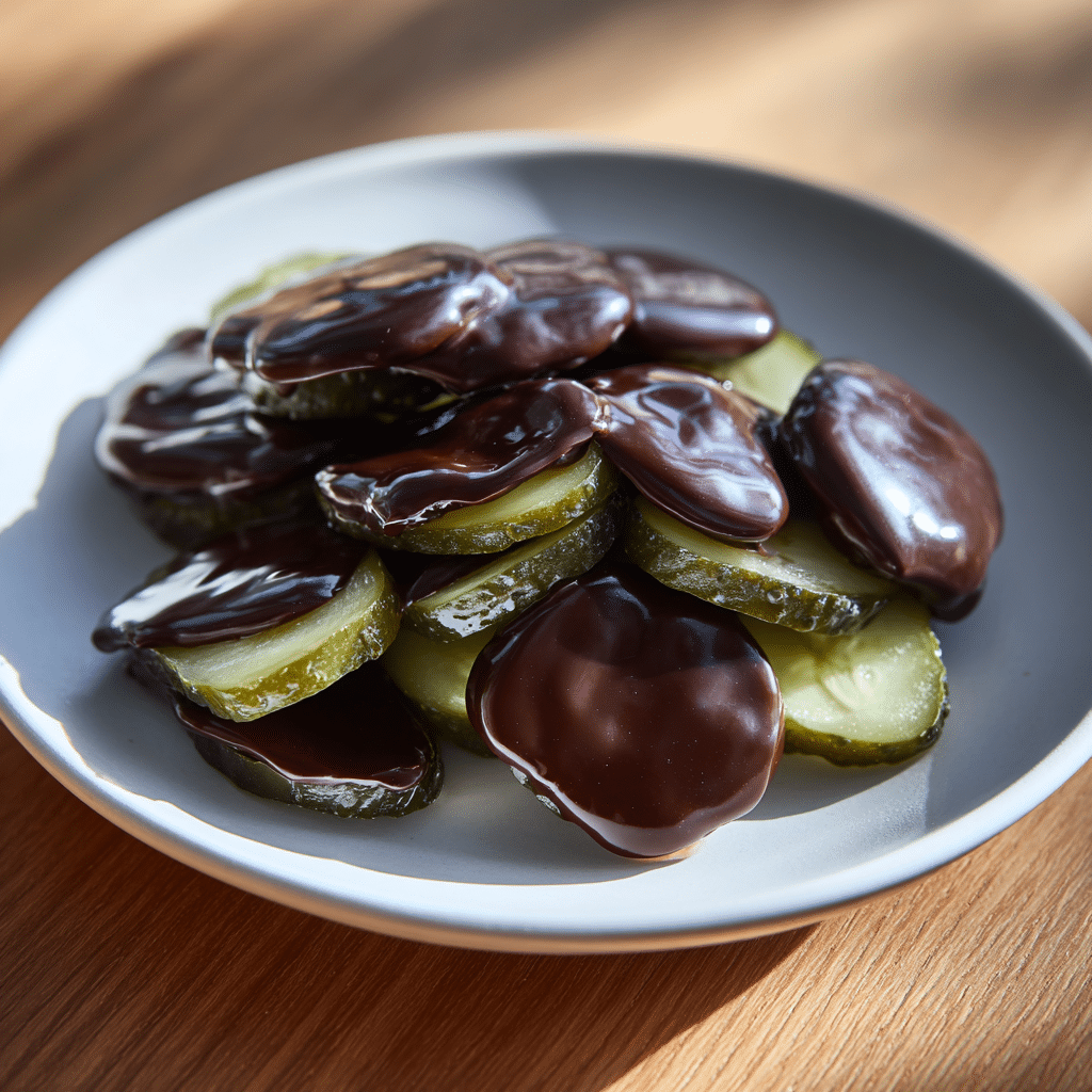 Chocolate-Covered Pickle Chips Recipe - Recipe Image