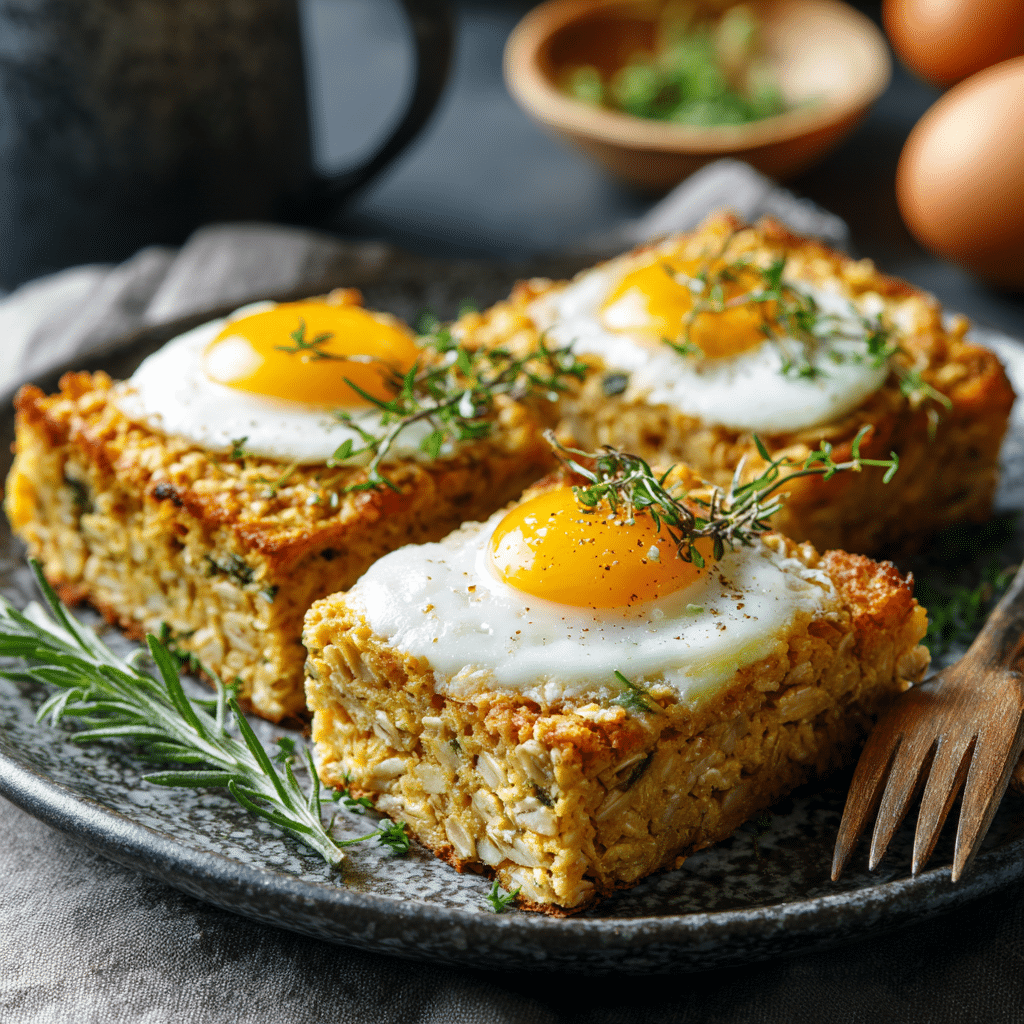 Baked Savory Oat & Egg Squares Recipe