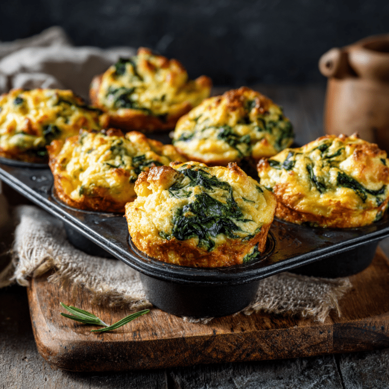 Savory Spinach Cheese Morning Muffin Pan Bake Recipe