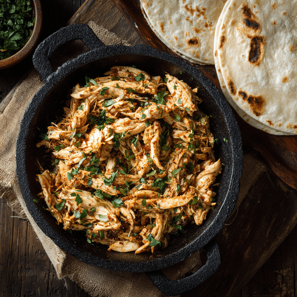 Shredded Chicken Skillet Wrap Filling Recipe