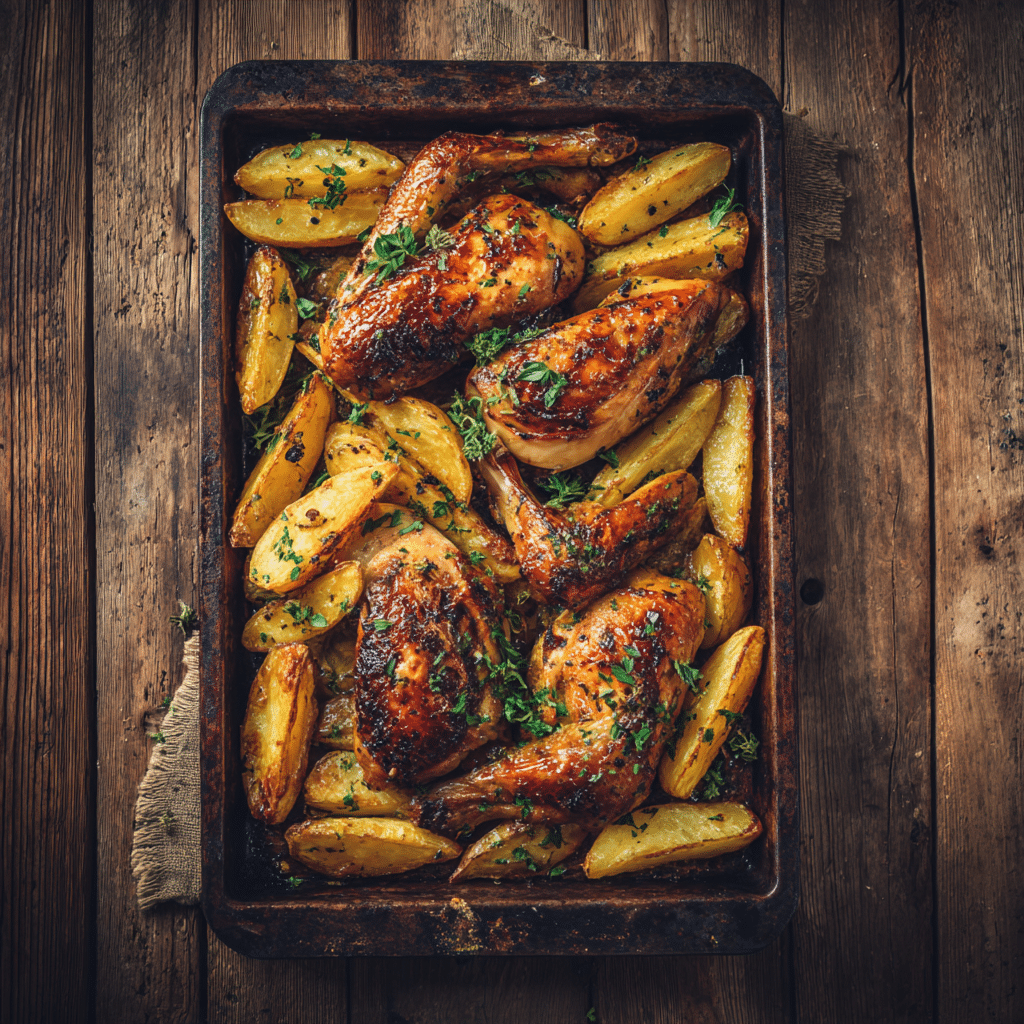 Oven-Baked Chicken & Potato Tray Recipe