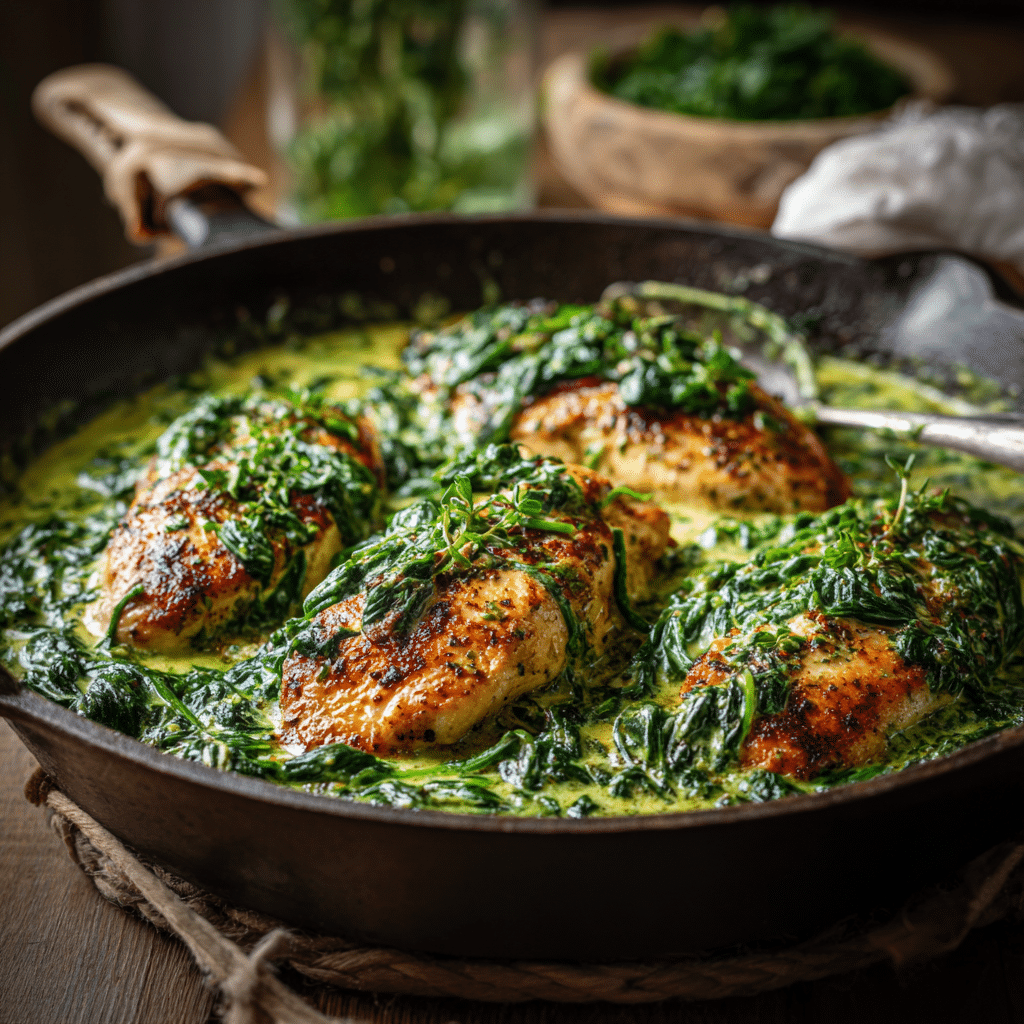 Creamy Spinach Chicken Recipe - Recipe Image
