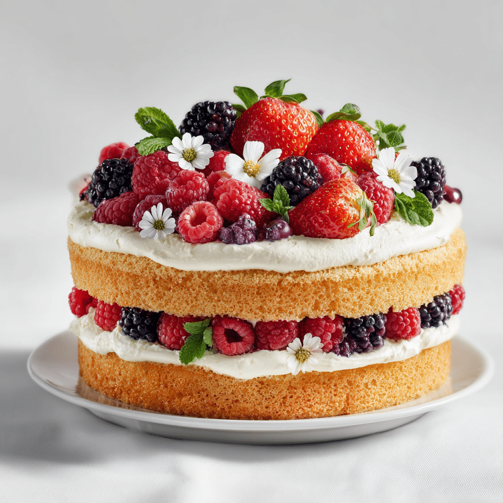 Vanilla Berry Chantilly Cake Recipe - Recipe Image
