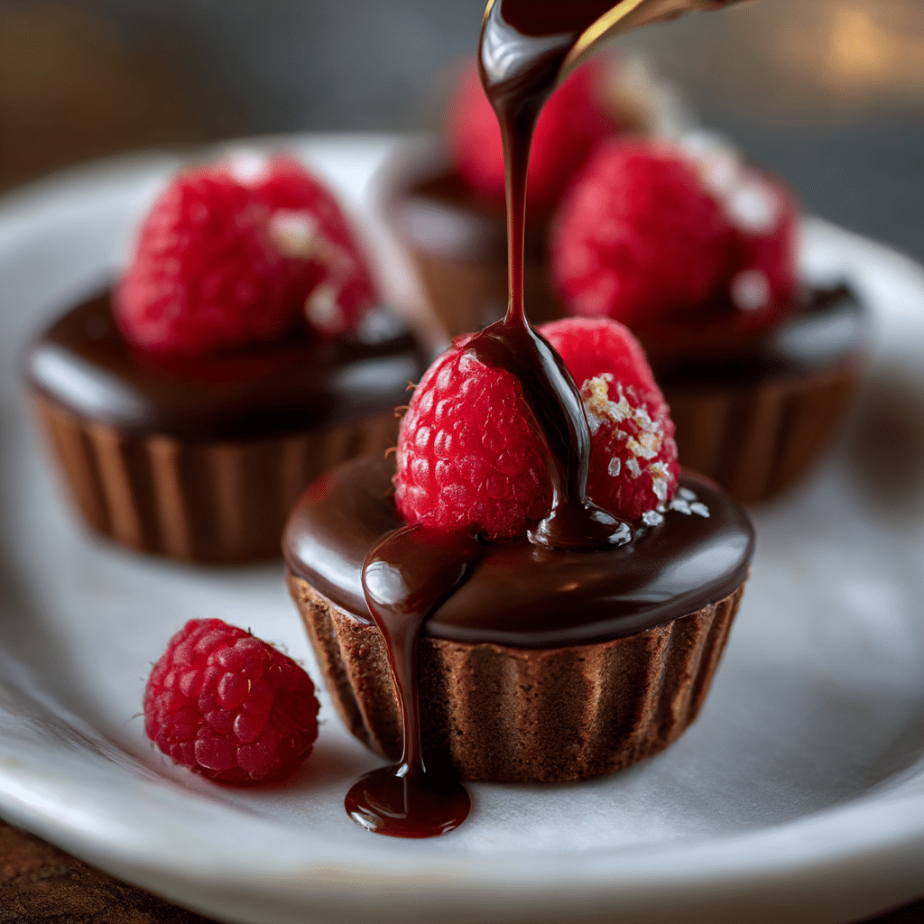 Chocolate Raspberry Ganache Mini Cups Recipe