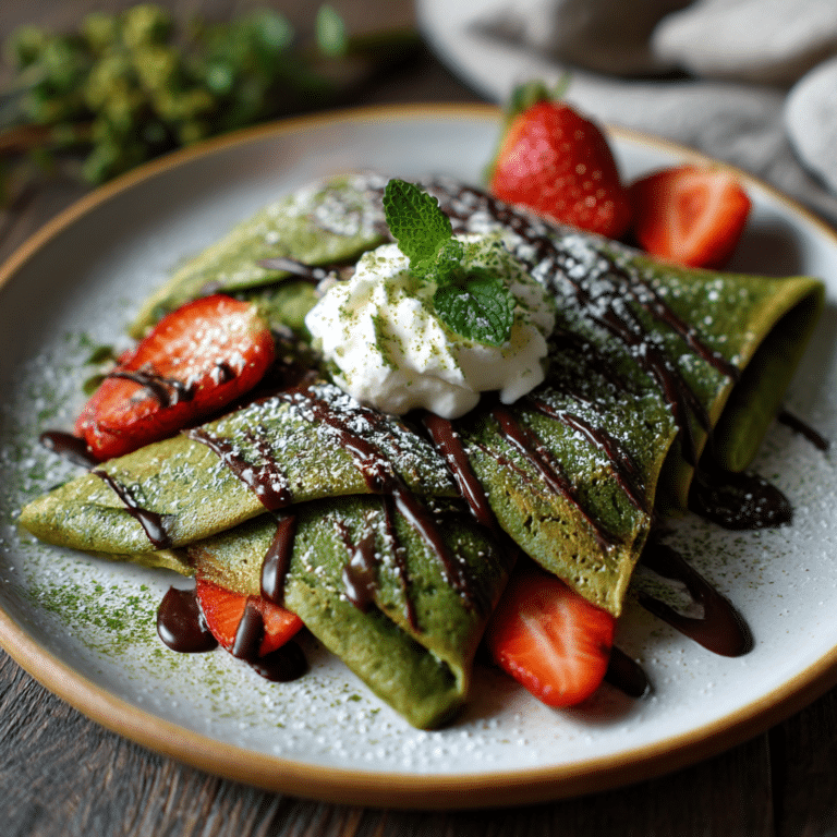 Matcha blalck Chocolate Mini creps Recipe