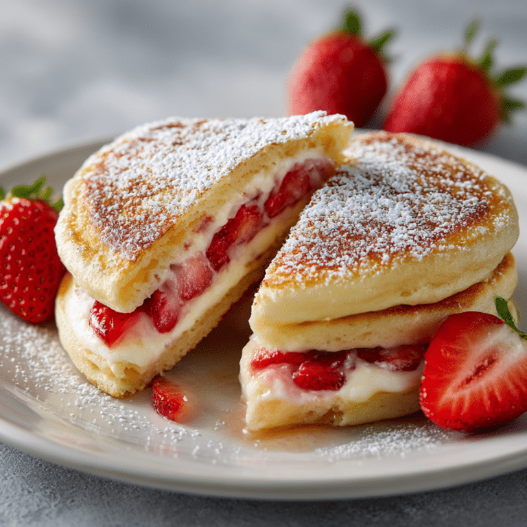 Strawberry Cheesecake Stuffed Pancakes Recipe