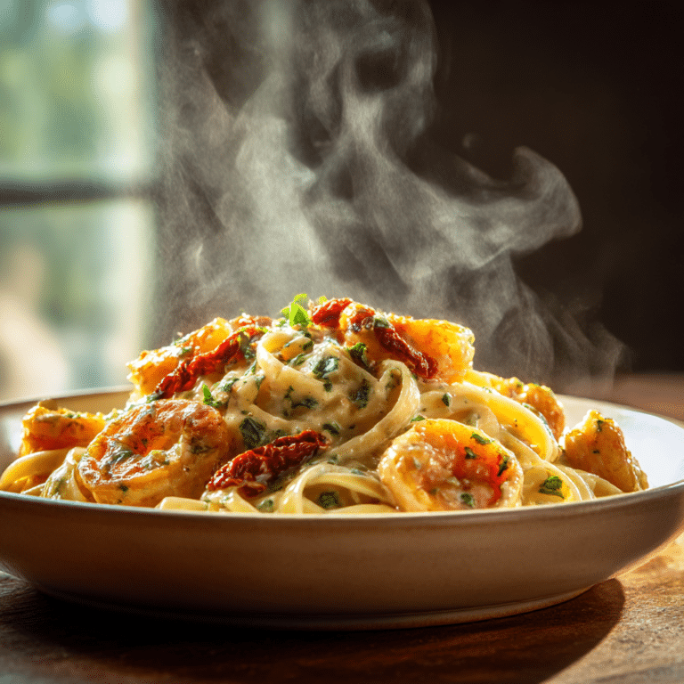 Creamy Tuscan Shrimp Pasta Recipe