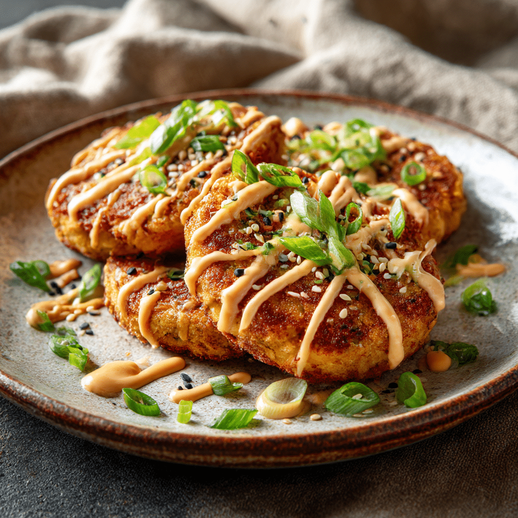 Bold Asian-Style Tuna Cakes with Spicy Mayo Recipe