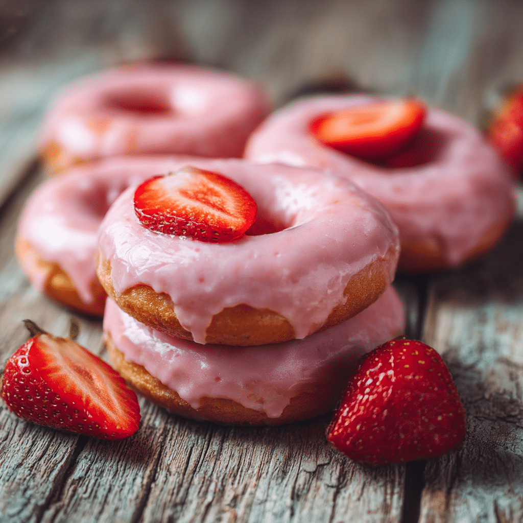 Strawberry Donuts : Bright, Baked, and Bursting with Flavor Recipe - Recipe Image