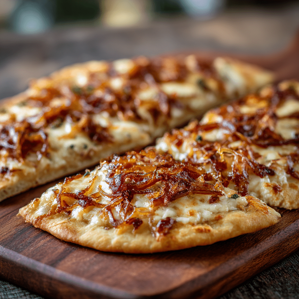 Caramelized Onion and Cheese Flatbread Recipe