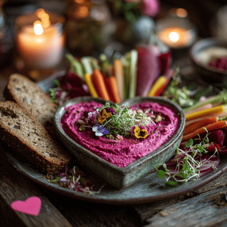 Pink Hummus Heart Platter Recipe