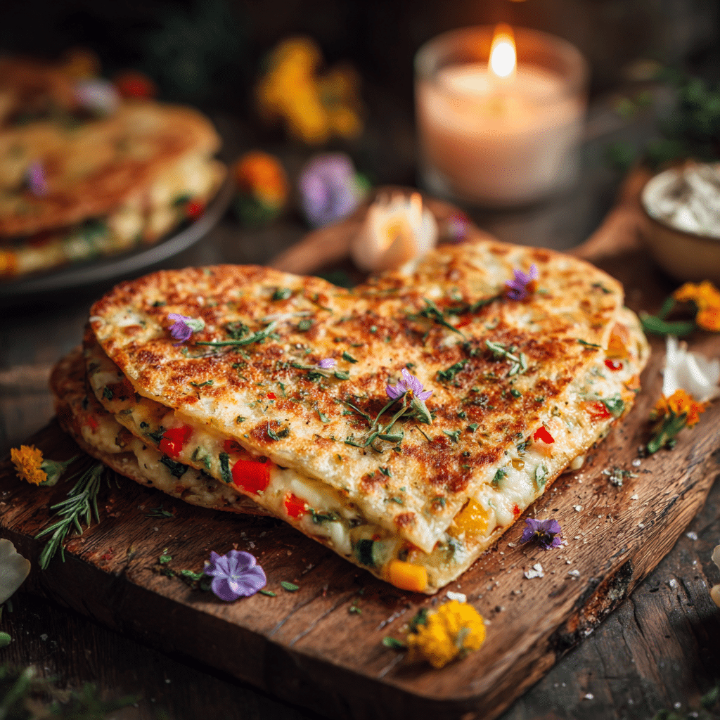 Heart-Shaped Veggie Quesadillas Recipe