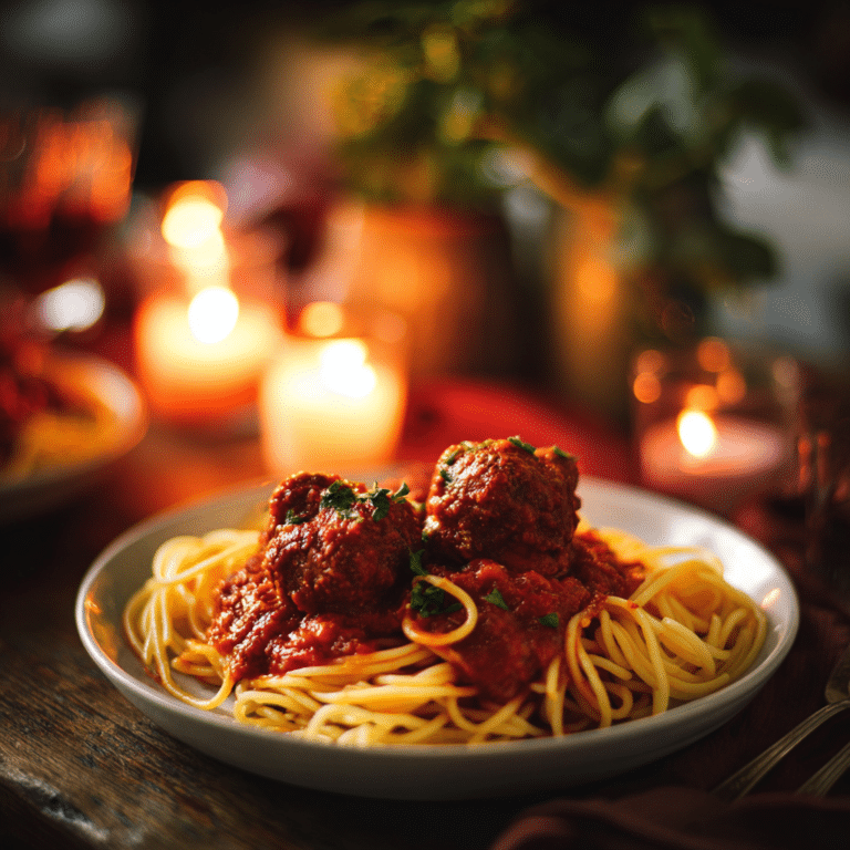 Sweetheart Meatballs with Spaghetti Recipe