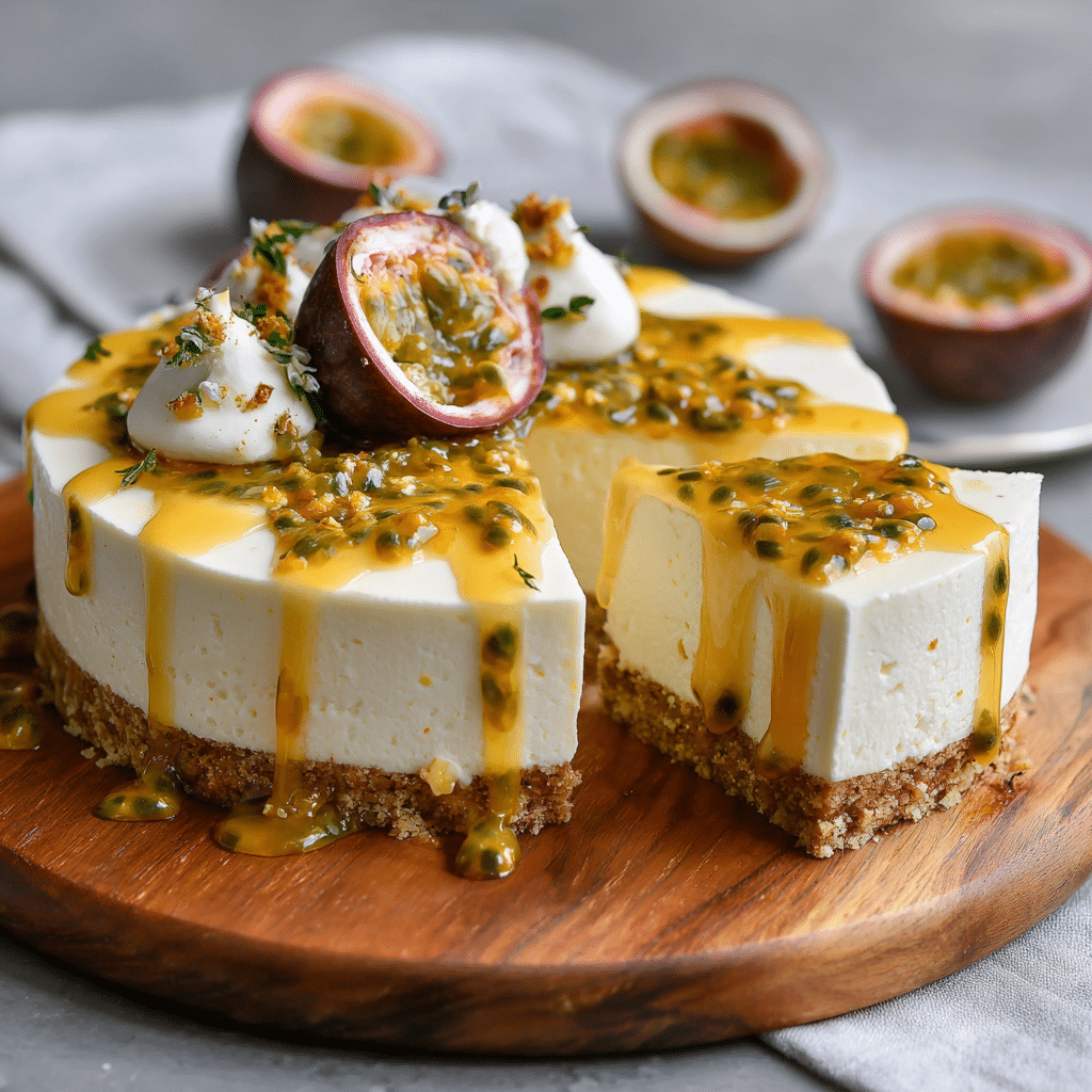 No-Bake Passionfruit Cheesecake Recipe - Recipe Image