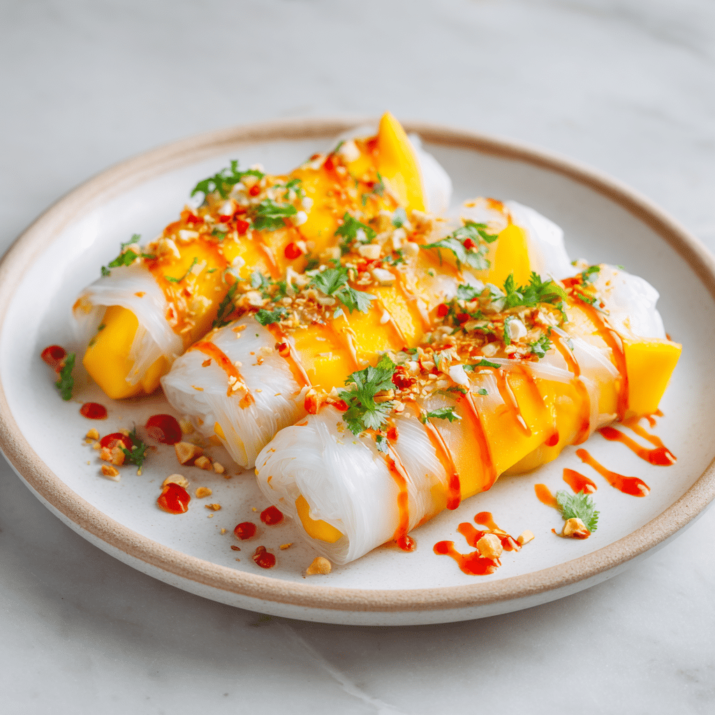 Mango Chili Rice Paper Tacos Recipe - Recipe Image