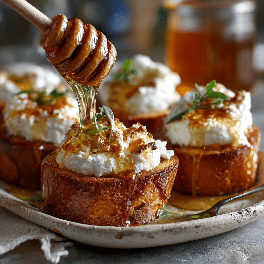Whipped Feta Hot Honey Toast Cups Recipe - Recipe Image