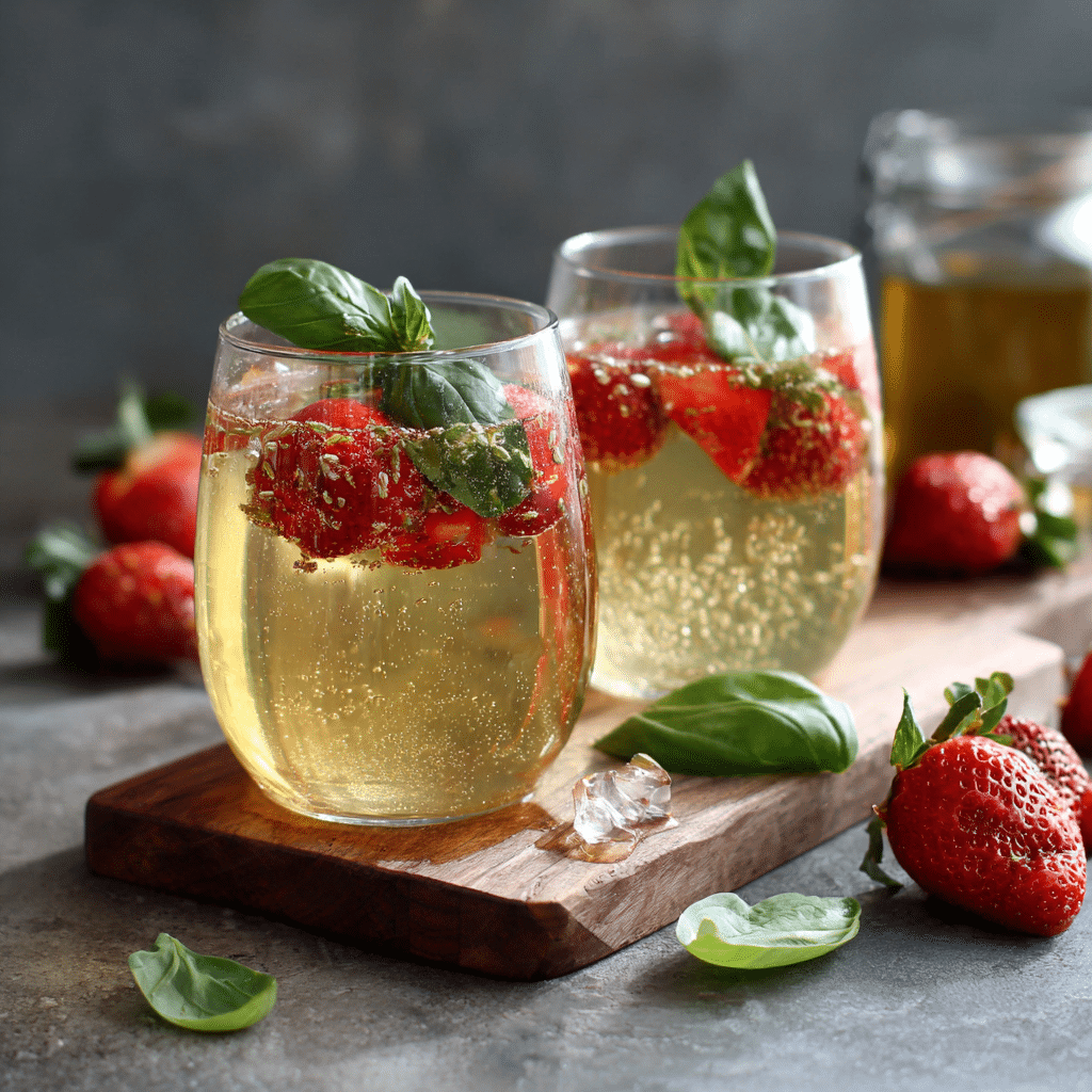Strawberry Basil Olive Oil Soda Recipe - Recipe Image