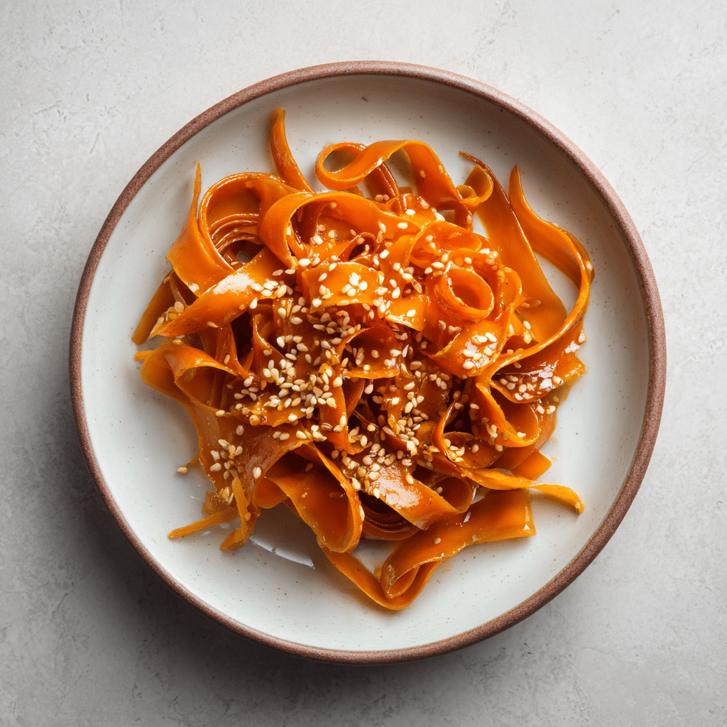 Burnt Honey Sesame Carrot Ribbons Recipe - Recipe Image