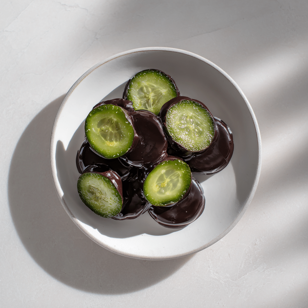 Chocolate-Covered Pickle Chips Recipe - Recipe Image