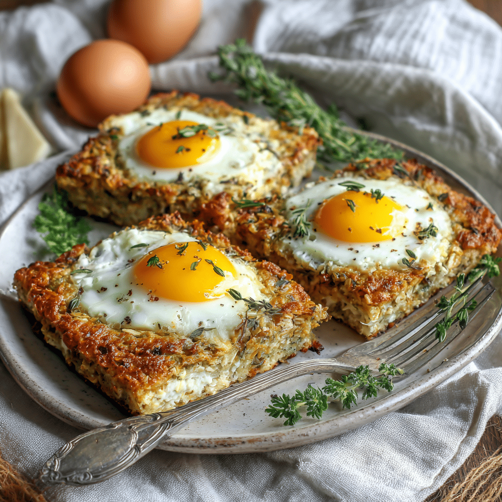 Baked Savory Oat & Egg Squares Recipe - Recipe Image