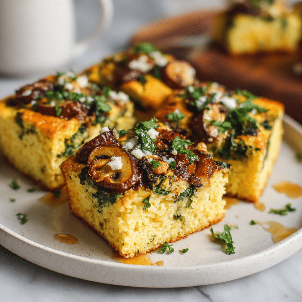 Savory Cornmeal Olive Breakfast Squares Recipe - Recipe Image