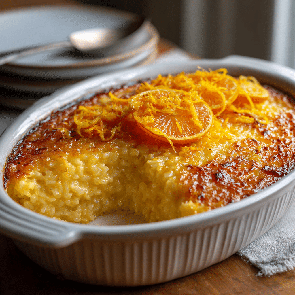 Creamy Orange Rice Breakfast Bake Recipe - Recipe Image