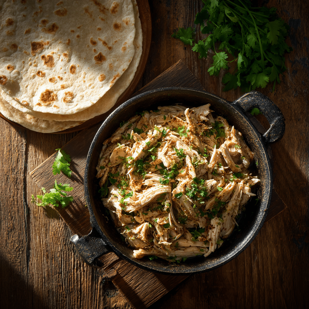 Shredded Chicken Skillet Wrap Filling Recipe - Recipe Image